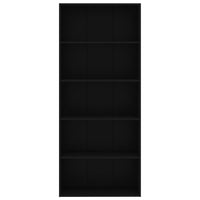 Thumbnail for Bücherregal 5 Fächer Schwarz 80x30x189 cm Holzwerkstoff