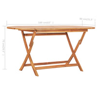 Thumbnail for Gartentisch Klappbar 160×80×75 cm Massivholz Teak