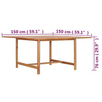 Thumbnail for Gartentisch 150x150x76 cm Massivholz Teak