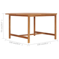 Thumbnail for Gartentisch 150x150x75 cm Teakholz Massiv