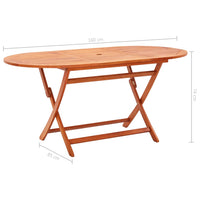 Thumbnail for Gartentisch Klappbar 160×85×74 cm Massivholz Eukalyptus