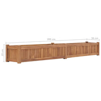 Thumbnail for Hochbeet 200x30x25 cm Massivholz Teak