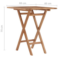 Thumbnail for Gartentisch Klappbar 60×60×75 cm Massivholz Teak