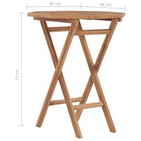 Thumbnail for Klappbarer Gartentisch 60×60×75 cm Teak Massivholz