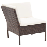 Thumbnail for 6-tlg. Garten-Lounge-Set mit Auflagen Poly Rattan Braun
