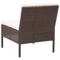 Thumbnail for 6-tlg. Garten-Lounge-Set mit Auflagen Poly Rattan Braun