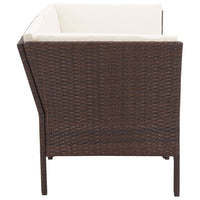 Thumbnail for 6-tlg. Garten-Lounge-Set mit Auflagen Poly Rattan Braun