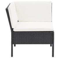 Thumbnail for 6-tlg. Garten-Lounge-Set mit Auflagen Poly Rattan Schwarz