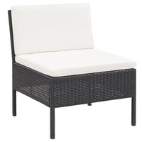 Thumbnail for 6-tlg. Garten-Lounge-Set mit Auflagen Poly Rattan Schwarz