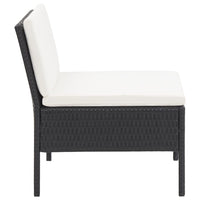 Thumbnail for 6-tlg. Garten-Lounge-Set mit Auflagen Poly Rattan Schwarz