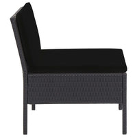 Thumbnail for 5-tlg. Garten-Sofagarnitur mit Auflagen Poly Rattan Schwarz