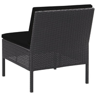 Thumbnail for 5-tlg. Garten-Sofagarnitur mit Auflagen Poly Rattan Schwarz