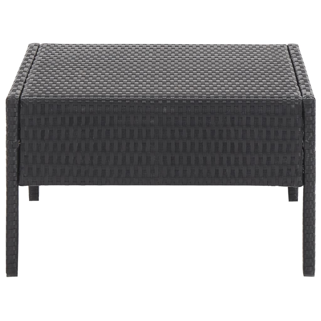 5-tlg. Garten-Sofagarnitur mit Auflagen Poly Rattan Schwarz