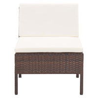 Thumbnail for 6-tlg. Garten-Lounge-Set mit Auflagen Poly Rattan Braun