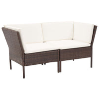 Thumbnail for 6-tlg. Garten-Lounge-Set mit Auflagen Poly Rattan Braun