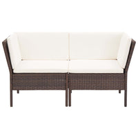 Thumbnail for 6-tlg. Garten-Lounge-Set mit Auflagen Poly Rattan Braun