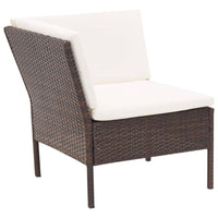 Thumbnail for 6-tlg. Garten-Lounge-Set mit Auflagen Poly Rattan Braun