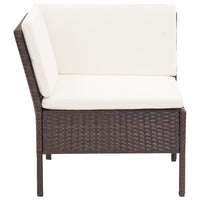 Thumbnail for 6-tlg. Garten-Lounge-Set mit Auflagen Poly Rattan Braun