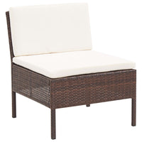 Thumbnail for 6-tlg. Garten-Lounge-Set mit Auflagen Poly Rattan Braun