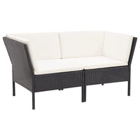 Thumbnail for 6-tlg. Garten-Lounge-Set mit Auflagen Poly Rattan Schwarz