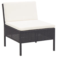 Thumbnail for 6-tlg. Garten-Lounge-Set mit Auflagen Poly Rattan Schwarz