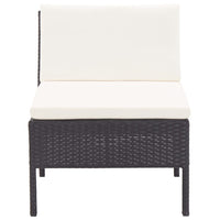 Thumbnail for 6-tlg. Garten-Lounge-Set mit Auflagen Poly Rattan Schwarz