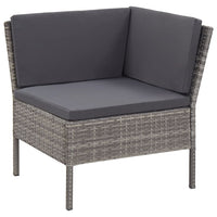 Thumbnail for 6-tlg. Garten-Lounge-Set mit Auflagen Poly Rattan Grau