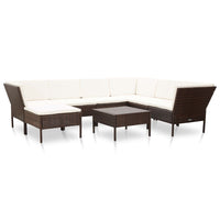 Thumbnail for 8-tlg. Garten-Lounge-Set mit Auflagen Poly Rattan Braun