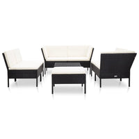 Thumbnail for 8-tlg. Garten-Lounge-Set mit Auflagen Poly Rattan Schwarz