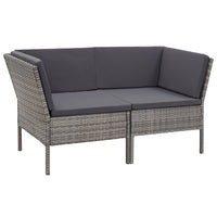 Thumbnail for 8-tlg. Garten-Lounge-Set mit Auflagen Poly Rattan Grau