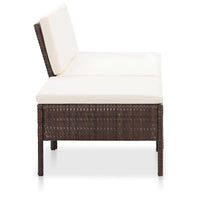 Thumbnail for 3-tlg. Garten-Lounge-Set mit Auflagen Poly Rattan Braun