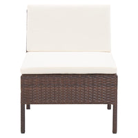 Thumbnail for 3-tlg. Garten-Lounge-Set mit Auflagen Poly Rattan Braun