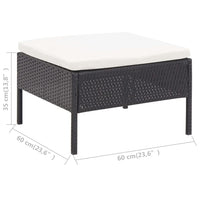 Thumbnail for 3-tlg. Garten-Lounge-Set mit Auflagen Poly Rattan Schwarz