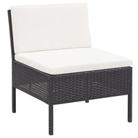 Thumbnail for 3-tlg. Garten-Lounge-Set mit Auflagen Poly Rattan Schwarz