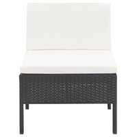 Thumbnail for 3-tlg. Garten-Lounge-Set mit Auflagen Poly Rattan Schwarz