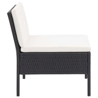 Thumbnail for 3-tlg. Garten-Lounge-Set mit Auflagen Poly Rattan Schwarz