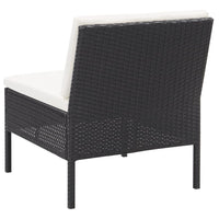 Thumbnail for 3-tlg. Garten-Lounge-Set mit Auflagen Poly Rattan Schwarz