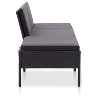 Thumbnail for 3-tlg. Garten-Lounge-Set mit Auflagen Poly Rattan Schwarz