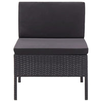 Thumbnail for 3-tlg. Garten-Lounge-Set mit Auflagen Poly Rattan Schwarz
