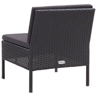 Thumbnail for 3-tlg. Garten-Lounge-Set mit Auflagen Poly Rattan Schwarz