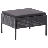 Thumbnail for 3-tlg. Garten-Lounge-Set mit Auflagen Poly Rattan Schwarz