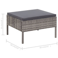 Thumbnail for 3-tlg. Garten-Lounge-Set mit Auflagen Poly Rattan Grau