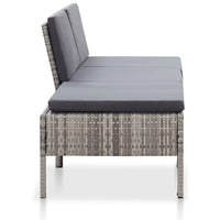Thumbnail for 3-tlg. Garten-Lounge-Set mit Auflagen Poly Rattan Grau
