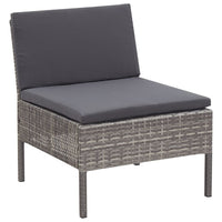 Thumbnail for 3-tlg. Garten-Lounge-Set mit Auflagen Poly Rattan Grau