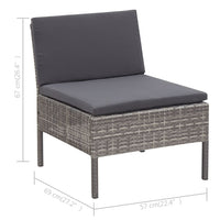 Thumbnail for 3-tlg. Garten-Lounge-Set mit Auflagen Poly Rattan Grau