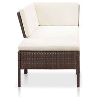Thumbnail for 3-tlg. Garten-Lounge-Set mit Auflagen Poly Rattan Braun