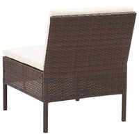 Thumbnail for 3-tlg. Garten-Lounge-Set mit Auflagen Poly Rattan Braun