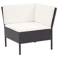 Thumbnail for 3-tlg. Garten-Lounge-Set mit Auflagen Poly Rattan Schwarz