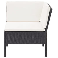 Thumbnail for 3-tlg. Garten-Lounge-Set mit Auflagen Poly Rattan Schwarz