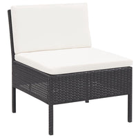 Thumbnail for 3-tlg. Garten-Lounge-Set mit Auflagen Poly Rattan Schwarz
